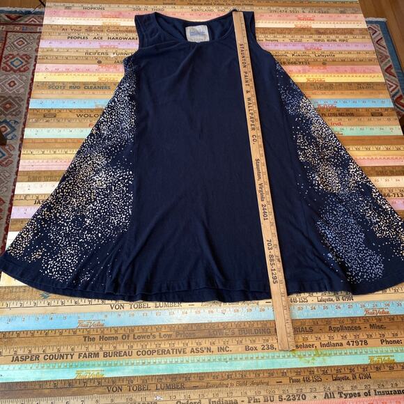 Tonle Dress Sustainable Eco Mini Tank Tunic Metallic Gray Sprinkle Print Cotton - Picture 10 of 13